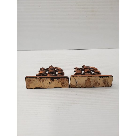 Antique Ship Bookends Vintage Bookends,Metal Bookends, Boat Bookends, Na… - Picture 9 of 10